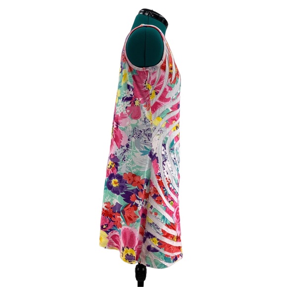 Orange Fashion Village Floral Patterned Cotton Longer Tank, Small - Picture 10 of 16